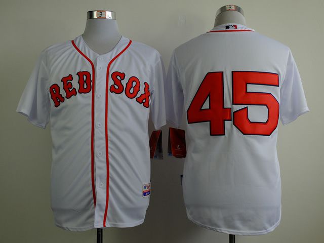 Men Boston Red Sox #45 Martinez White MLB Jerseys
